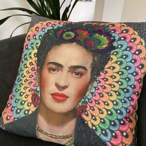 Frida Kahlo NEW 17” square Pillow insert included. Removable cover.